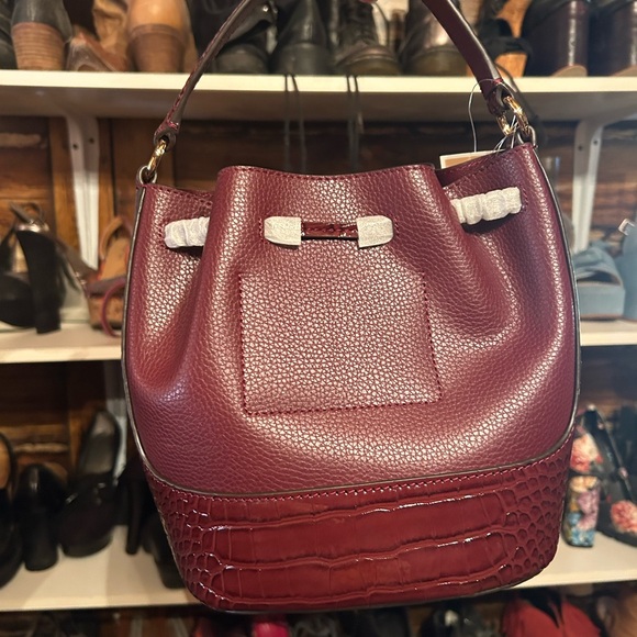 Michael Kors Red Leather Bucket Bag - Picture 3 of 7